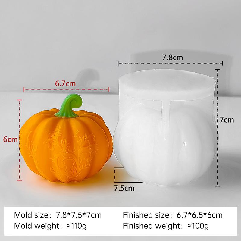 3D Halloween Pumpkin Silicone Candle Mold DIY Aroma Plaster Resin Mould Halloween Pumpkin Candle Decoration Making Supplies