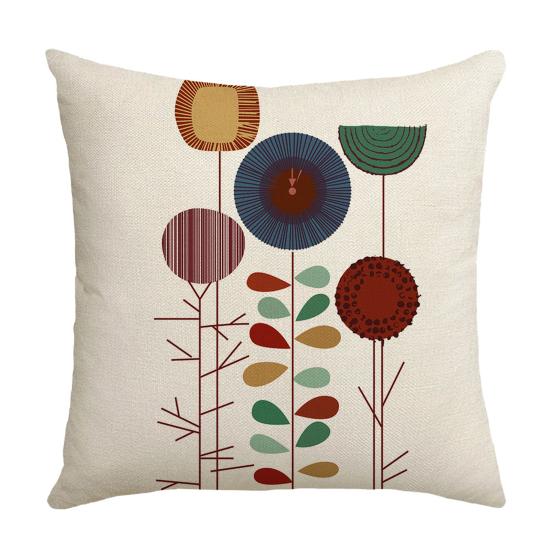 Hand Drawn Abstract Pillowcase, Single-Sided Print Cushion Cover, with Solid Back Decorative Throw Pillow, for Sofa Bed Chair Home Decor