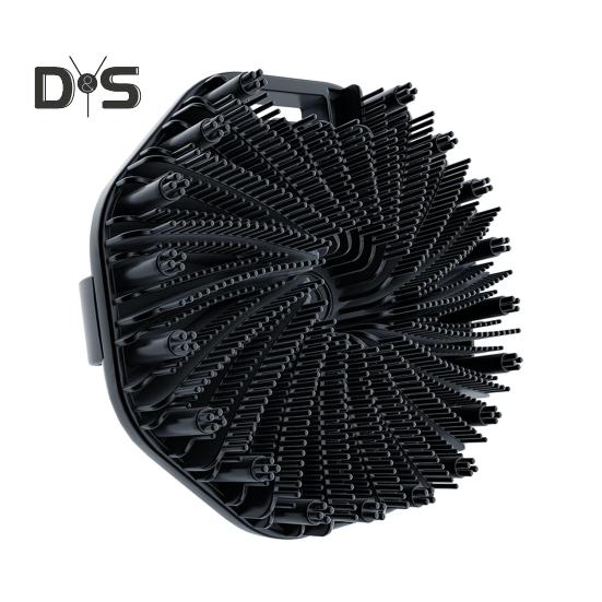 

Силиконовая щетка для ванны, отшелушивающая щетка для чувствительной кожи, с массажными колоннами и нескользящей ручкой, щетка для тела чёрный