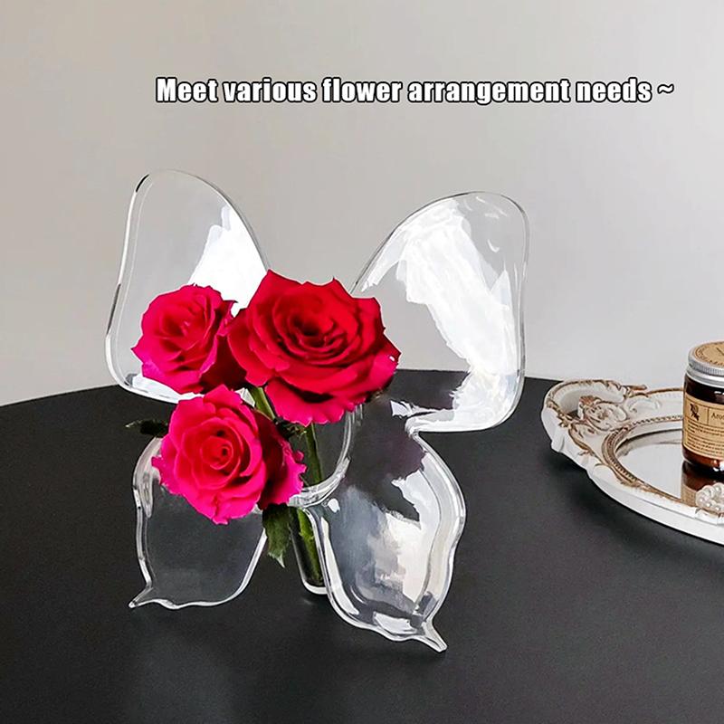Creative Butterfly Vase Flowers Pot Desk Decoration Flower Arrangement Butterfly Decorative Floral Vases Room Aesthetic Decor