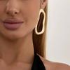 IngeSight.Z Creative Irregular Hollow Out Stud Earrings Women 2026 New Simple Metal Geometric Piercing Ear Accessories Jewelry