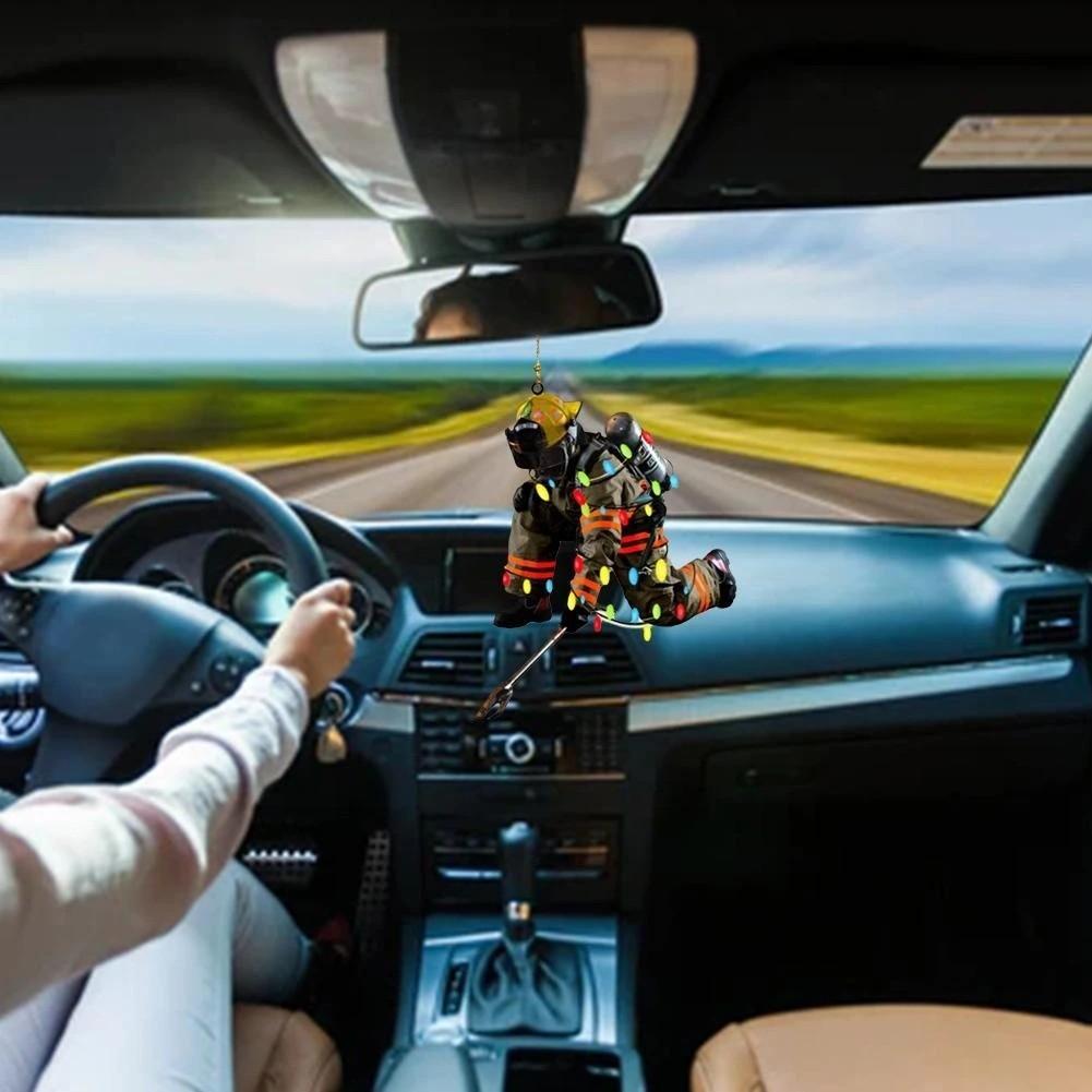 

Акриловый Модный Брелок-Подвеска Пожарный Для Современного Стайлинга Автомобильного Интерьера 2