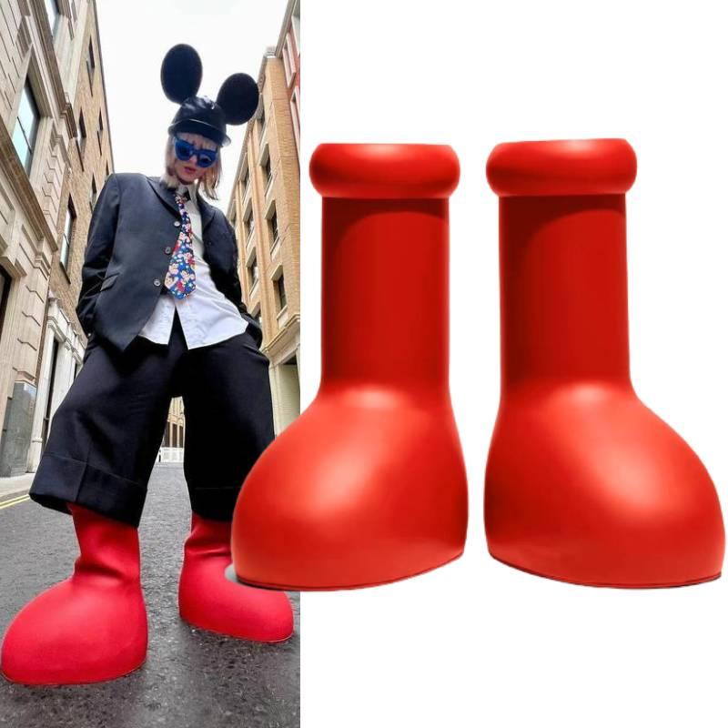 Velké červené boty Autentický kreslený design