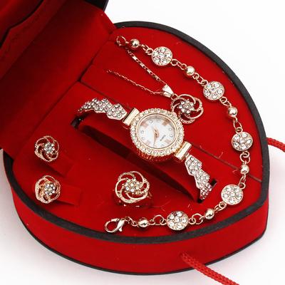 Fashion Watch Ladies Jewelry Set Gift Necklace Bracelet Quartz Ladies Watch Set