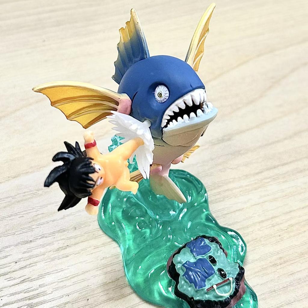 Anime Dragon Ball Model Kids Son Goku Kick Fish Pvc Statue Action Figures Collectible Model Toys Beautiful Design