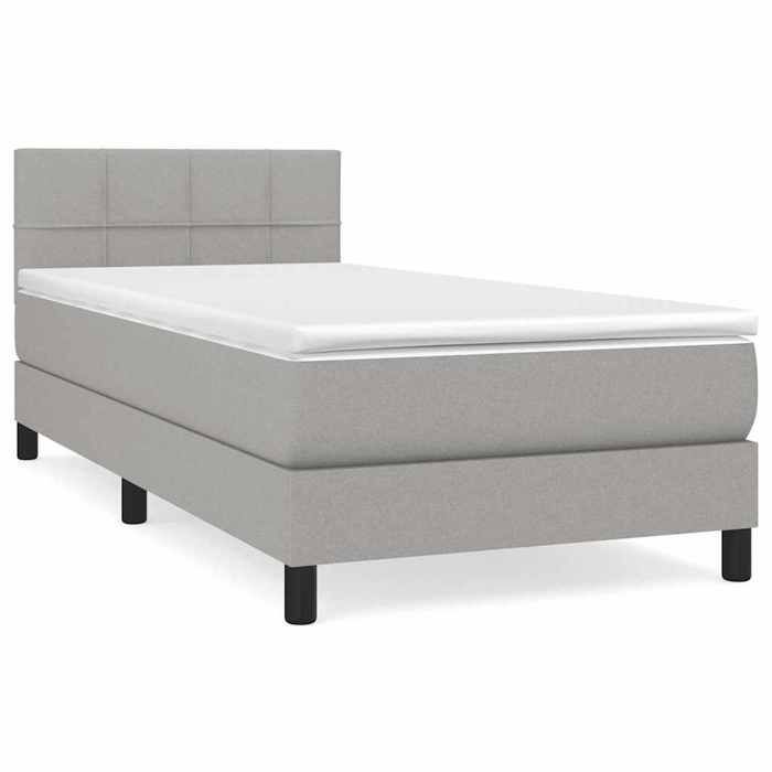 Maison Exclusive - Lattenrost mit Matratze Hellgrau 90x200 cm Stoff