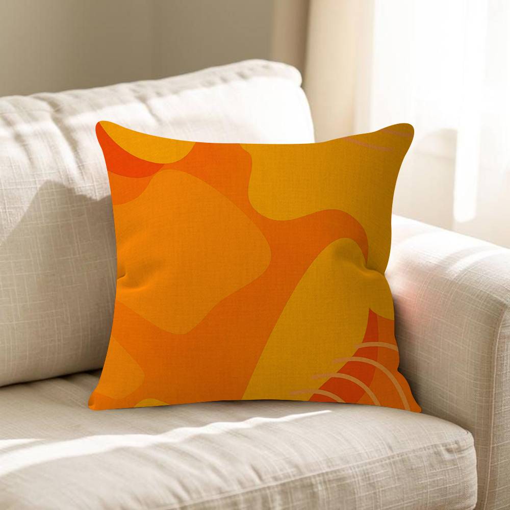 Lebhaftes Orange Kritzeleien Kissenbezug Toon Geschenk Kissenbezug Schlafzimmer Zuhause Sofa Stuhl Sitz Dekor Kissenhülle