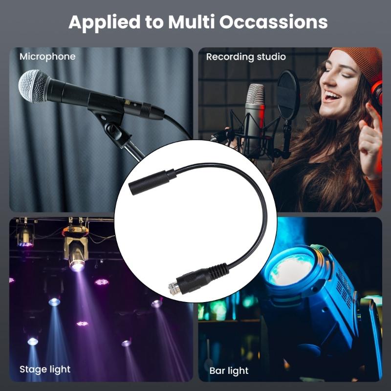 3.5mm Locking Screw Female To Female Stereo Audios Adapters Cable Secure Connection PVC Housing 20cm