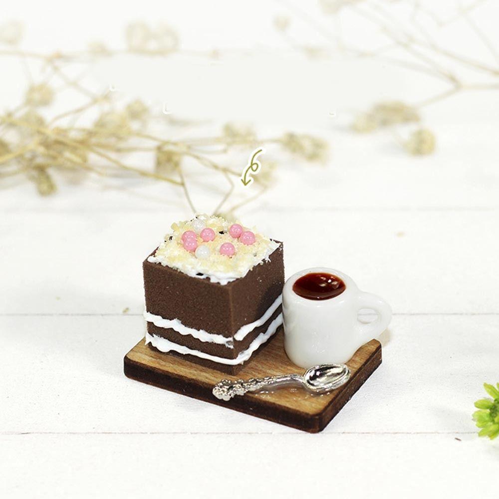 Cake Simulation Food Toy Scene Model Resin Dollhouse Miniature Snack Drink Kawaii   Girls
