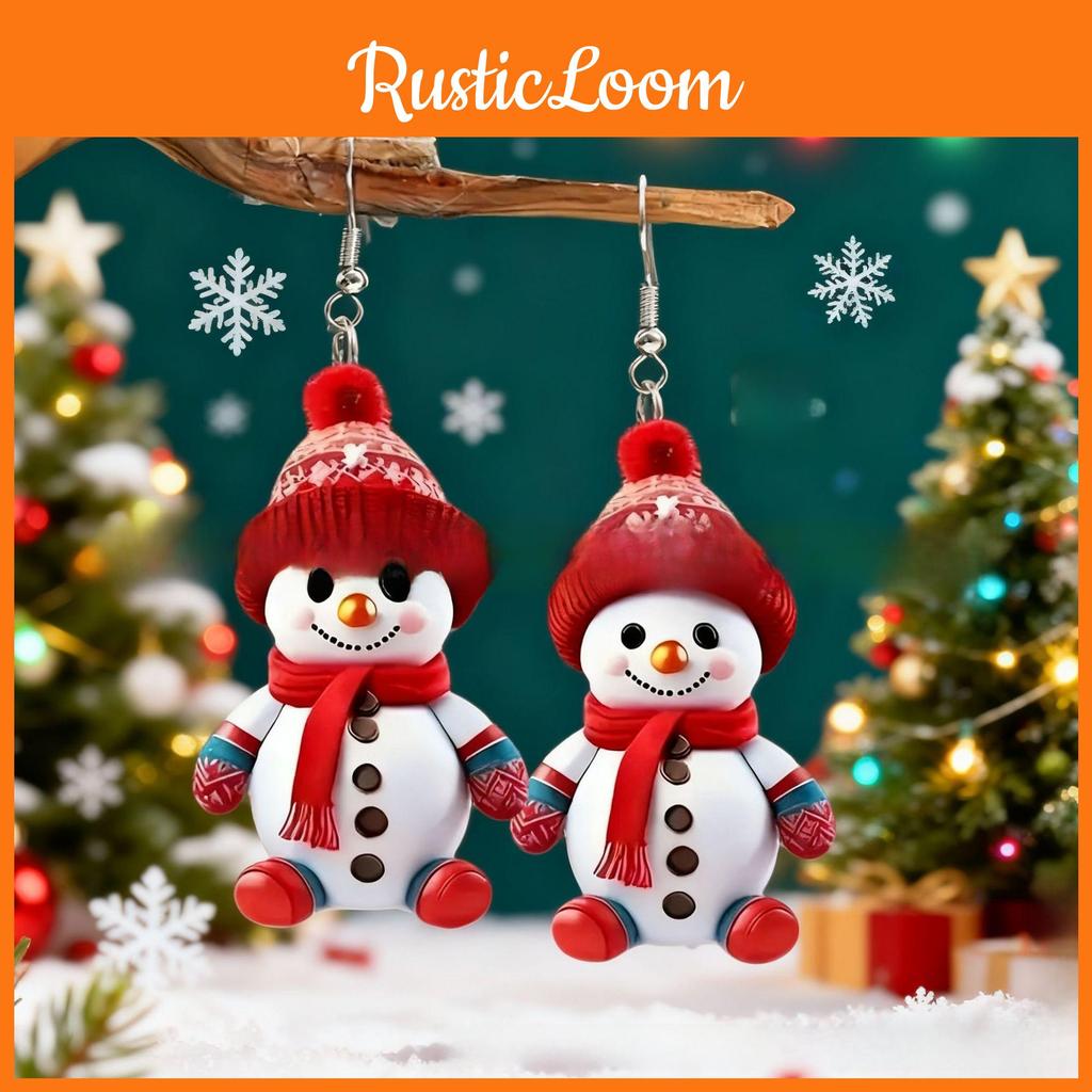 Christmas Snowman Jewelry With Acrylic Material And Cartoon Style For Festive Occasions