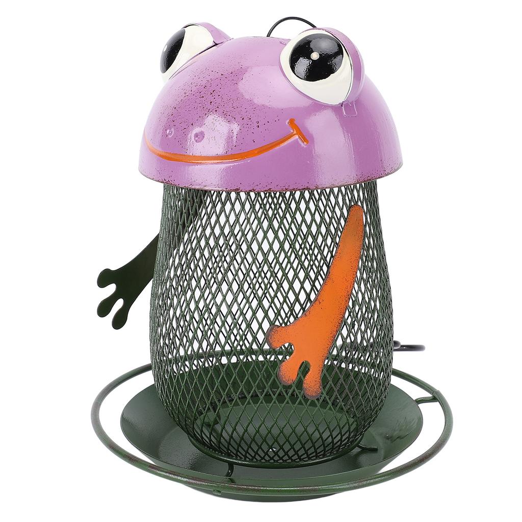 Solar Powered Bird Feeder Lantern, Iron Hanging Bird Feeder with Solar Light, Outdoor Bird Alfeeder for  , Blue