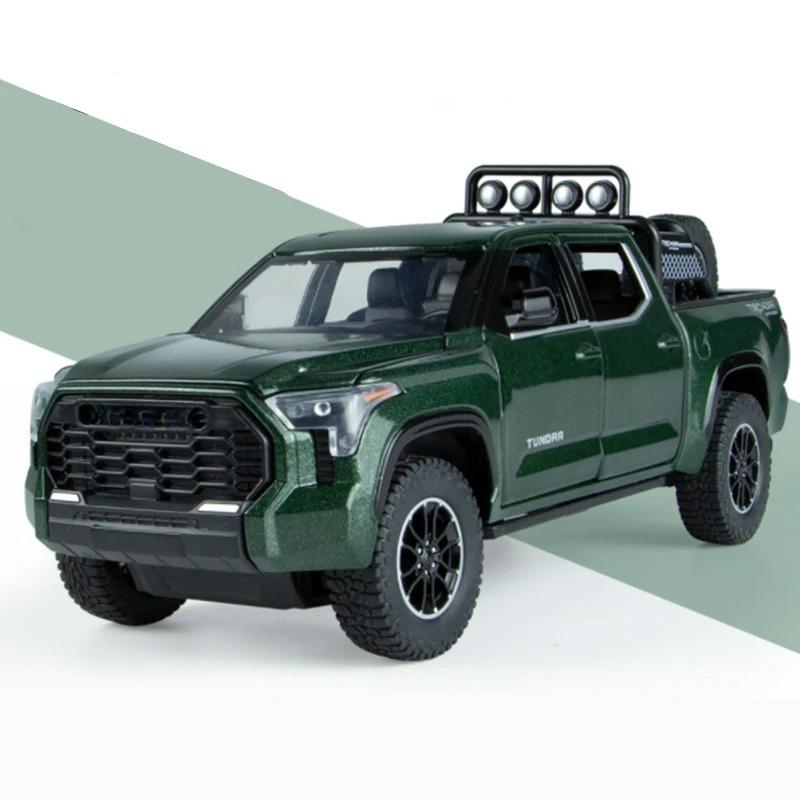 1:24 Tundra Pickup Spielzeugautos Modell Legierung Druckguss Türen Geöffnet Sound Licht LKW Geländewagen Spielzeug