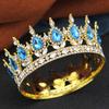 Baroque Queen King Tiaras and Crowns for Women Wedding Party Full Round Diadem Bridal Crown Hair Jewelry Birthday Gifts