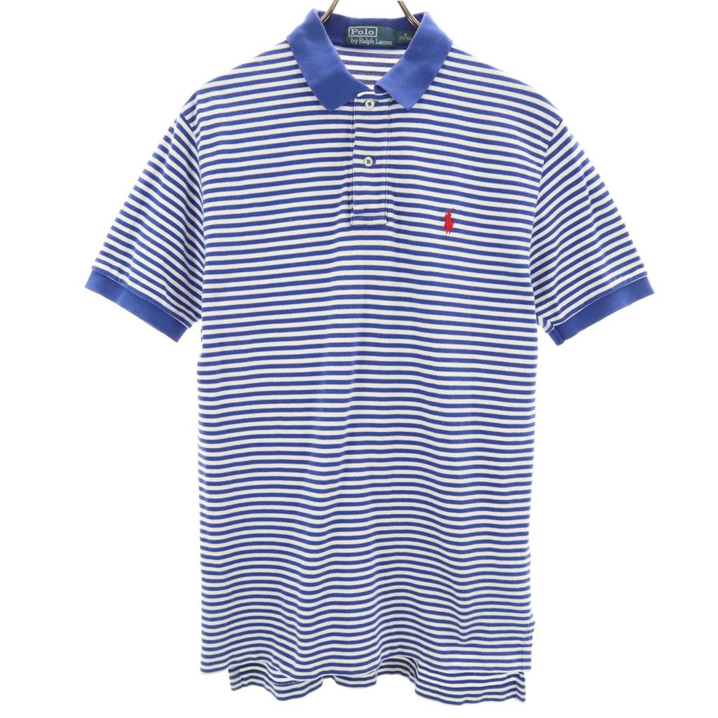 Polo by Ralph Lauren Border Short Sleeve Polo Shirt M Blue Men's Used