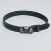 Versatile Skull Belt Punk Gothic Leather Belt Y2k Snap on Waist Belt  Unisex