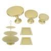 6 PCS Gold Cake Stands Set Iron Exquisite Retro Wedding Tiered  Cake Stand with Trays for Cupcakes