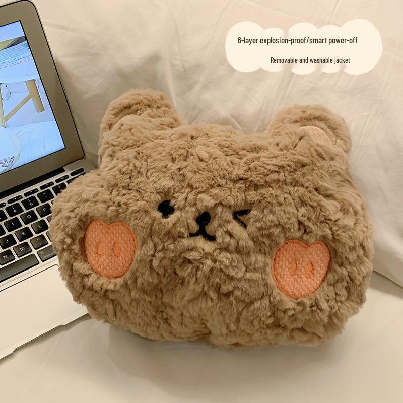 Rechargeable Plush Hot Water Bottle - Explosion-Proof Hand Warmer, 2024 Style Electric Bed Warmer.