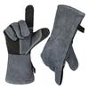 Welding Gloves Work Welder's Cowskin Leather Barbecue Gloves Grill BBQ Garden Protective Heat Resistant Long Sleeve 2415