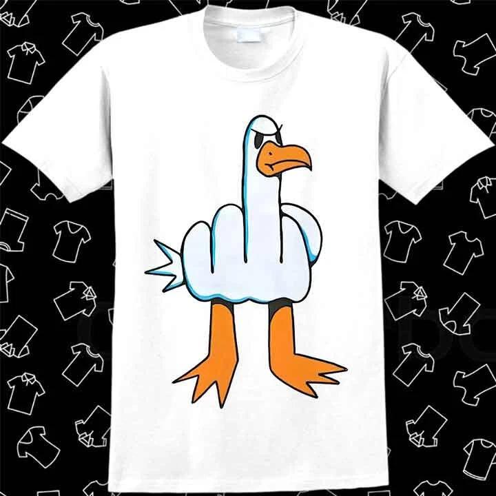 Angry Duck Rude Seagull T Shirt 1044 S