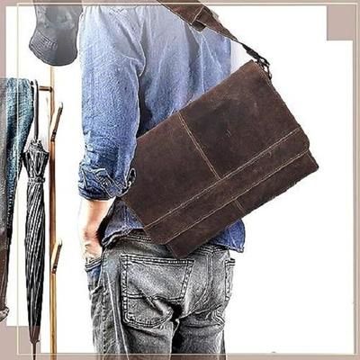 Retro Buffalo Hunter Leder Laptop Messenger Bag Büro Aktentasche Umhängetasche Reisetasche für Männer und Frauen College Tasche Büro Laptop Tasche