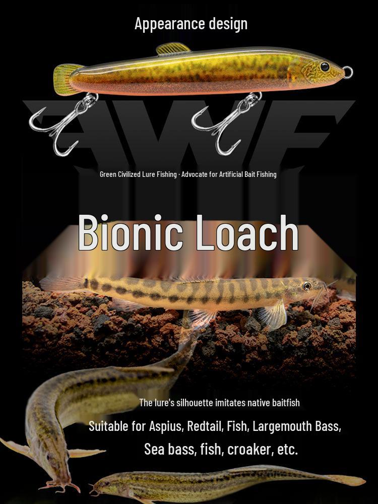 2023 Meixia Loach Brother Sinking Pencil: Loach-Shaped Long Cast Wobbling Lure for Aspius, Mandarin Fish, and Perch