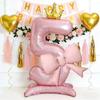 Crown Shape Standing Crown Balloons Pink Color 42 Inch Balloons  Wedding Venue Decoration