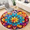 1pc Stained Glass Mandala Office Round Area Rug, Indoor Mat Suitable ForOffice, Under Office Chairs Bedroom Living Room Home Decor, Room Deco q127
