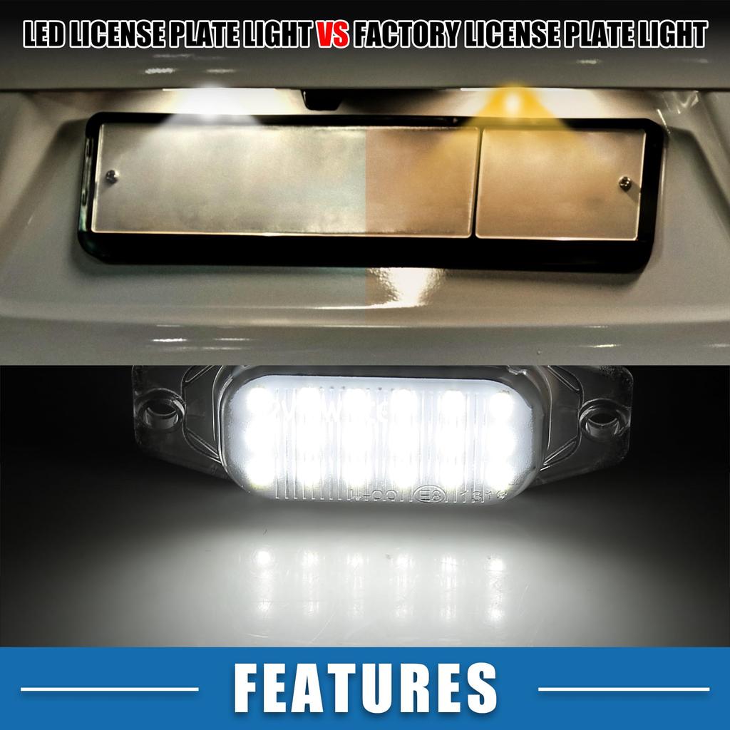 A ABSOPRO Car 6500K White LED License Plate Light Assembly 3528s md 8127124010 Fits