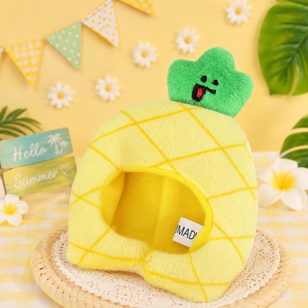 Pineapple Plush Outfit, 10cm Plush Toy Compatible, Mascot Costume, Bear Bread, with Hat, Fluffy, Perfect for Fan Activities, Plush Photography, Doll