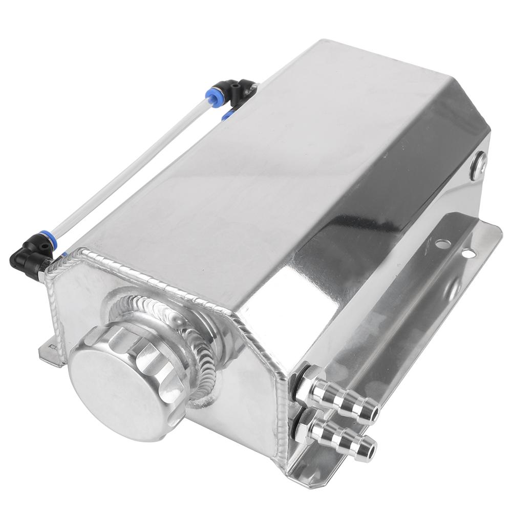 Car Oil Catch Tank Auto Accessories Spuare Bottle Universal Fuel Gas Catch Can 2L Aluminum Alloy Coolant Radiator Overflow Reservoir Tank