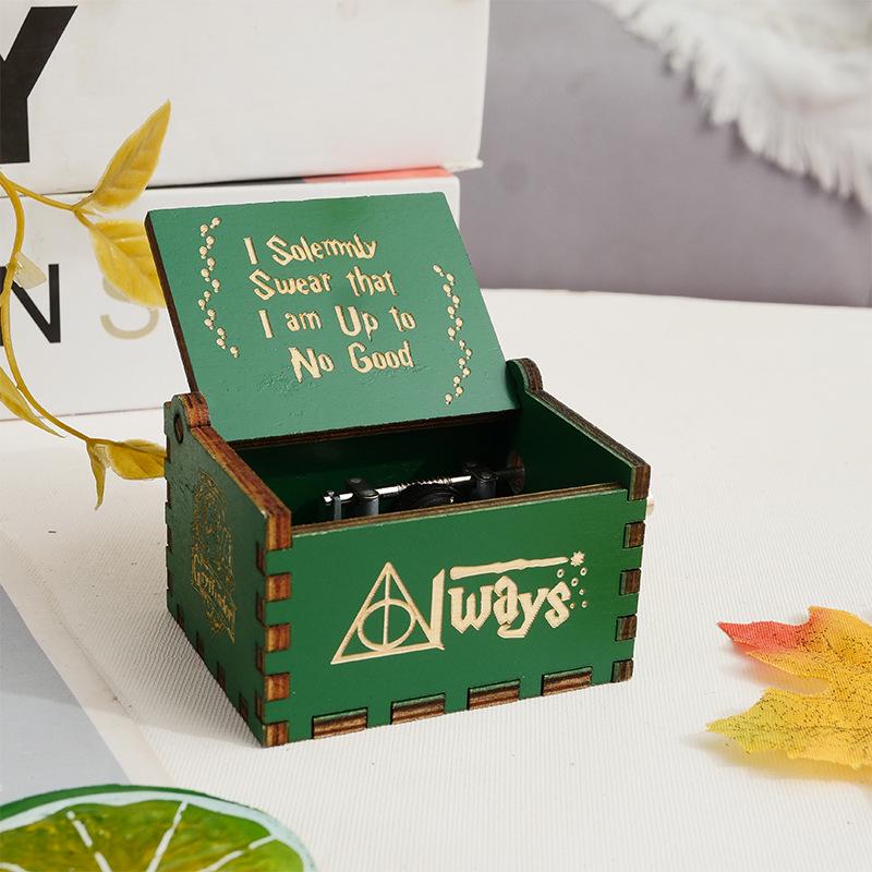 Hogwarts Hand-Cranked Retro Carved Wooden Music Box