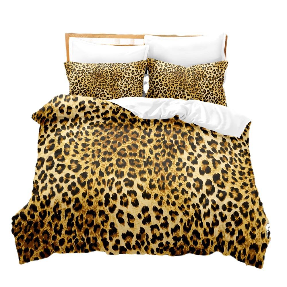3D Digital Printing Leopard Print Series Three-Piece Set To Print Bedding Kit
