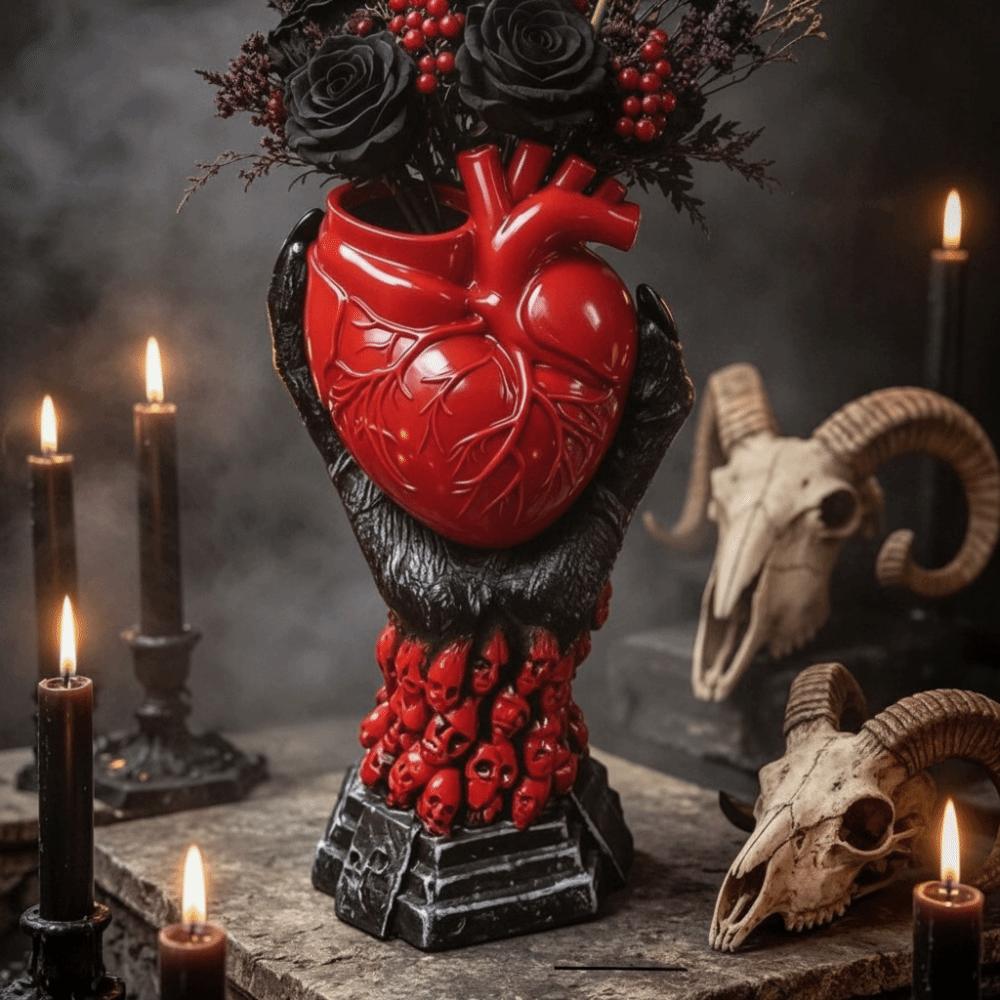 Gothic Style Heart-shaped Vase Nordic Style Flower Pot Resin Vase Flower Arrangement
