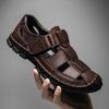 39-48 Sommer Herren Zehengeschlossen Übergröße Echtes Leder Freizeit Sandalen Outdoor Wandersandalen