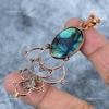 Oval Labradorite Gemstone Unique Electroformed Third Eye Chakra Pendant Copper VP-73
