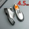 Fashion Thick Sole Shoes Men Business Casual Glossy Leather Dress Shoes Increase Height 4.5cm Casual Shoes Black White Gold Silver