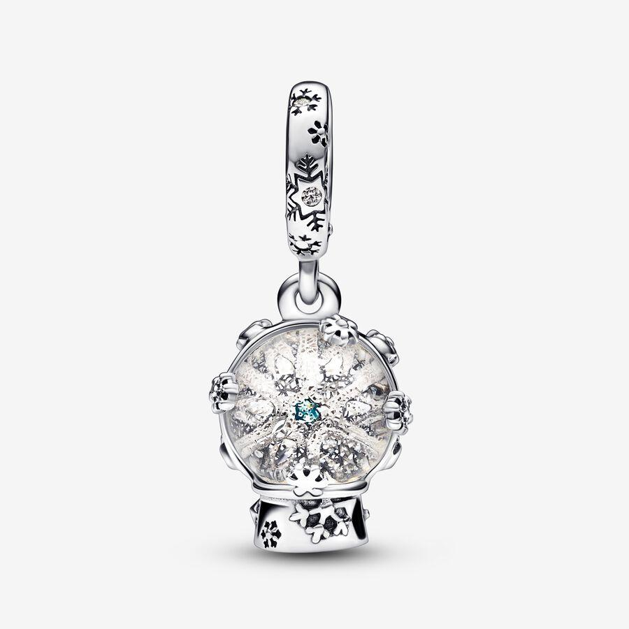 Pandora Snowflake Snowglobe Dangle Charm 792369C01 Sterling Silver