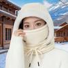 Winter Warm Lei Feng Hat, Thickened with Fleece, Cold-proof Face Mask and Neck, Integrated Outdoor Windproof Cycling Head Cap