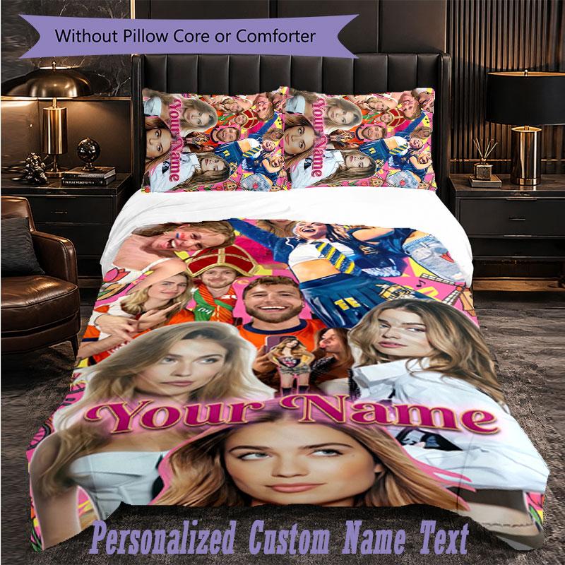 Personalized 3Pcs Bedding SetRoxy Dekker Custom Text Duvet Cover Pillowcase Set Bedroom Gift