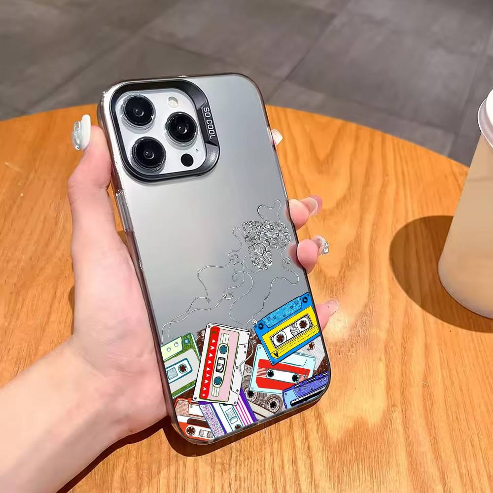 

V-Video C-Cassette T-Tape Phone Case For iPhone17,16,15,14,13,12,11 Plus,Pro Max Black Candy silver phone case iPhone12PROMAX
