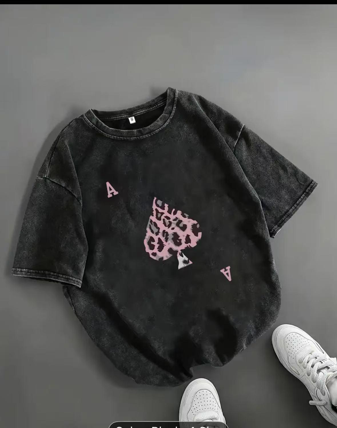 

Women s Distressed Washed Short-Sleeve T-Shirt - Summer 2025 Unique Loose Fit Top L мити чорний колір