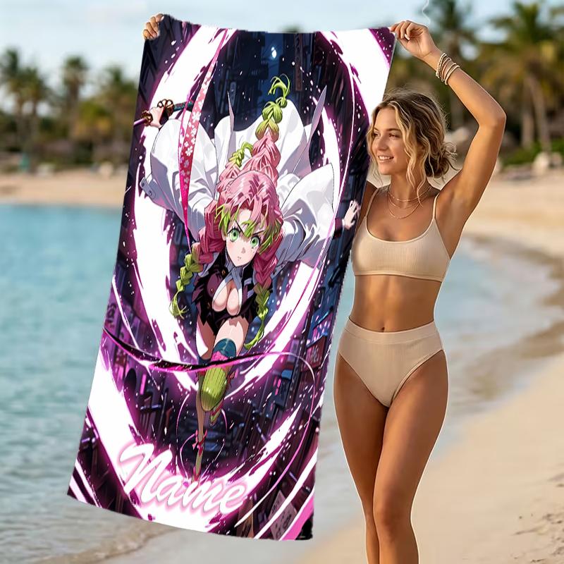Customizable Personalized Beach Towels Demon Slayer Character Theme Themed designs.Suitable for the Beach, Yoga, Sports;ideal As Beach Accessories