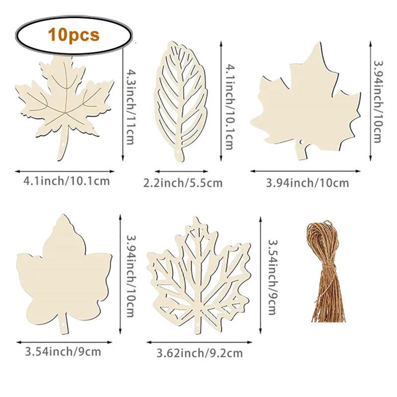 

10pcs/lot Unfinished Wood Cutouts Maple Leaves Wooden Crafts Fall Leaves Shape Crafts Autumn Leaf Wooden Cutouts for DIY Craft
