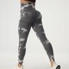 Summer seamless tie bleaching peach hip yoga pants high waist belly fitness pants women's running sports tight trousers wholesale