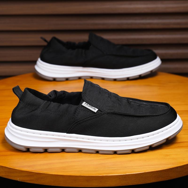 Cloth Shoes Men's Summer Breathable Non-slip Ice Silk Casual Shoes Men's Sports Work One-pedal Canvas Shoes