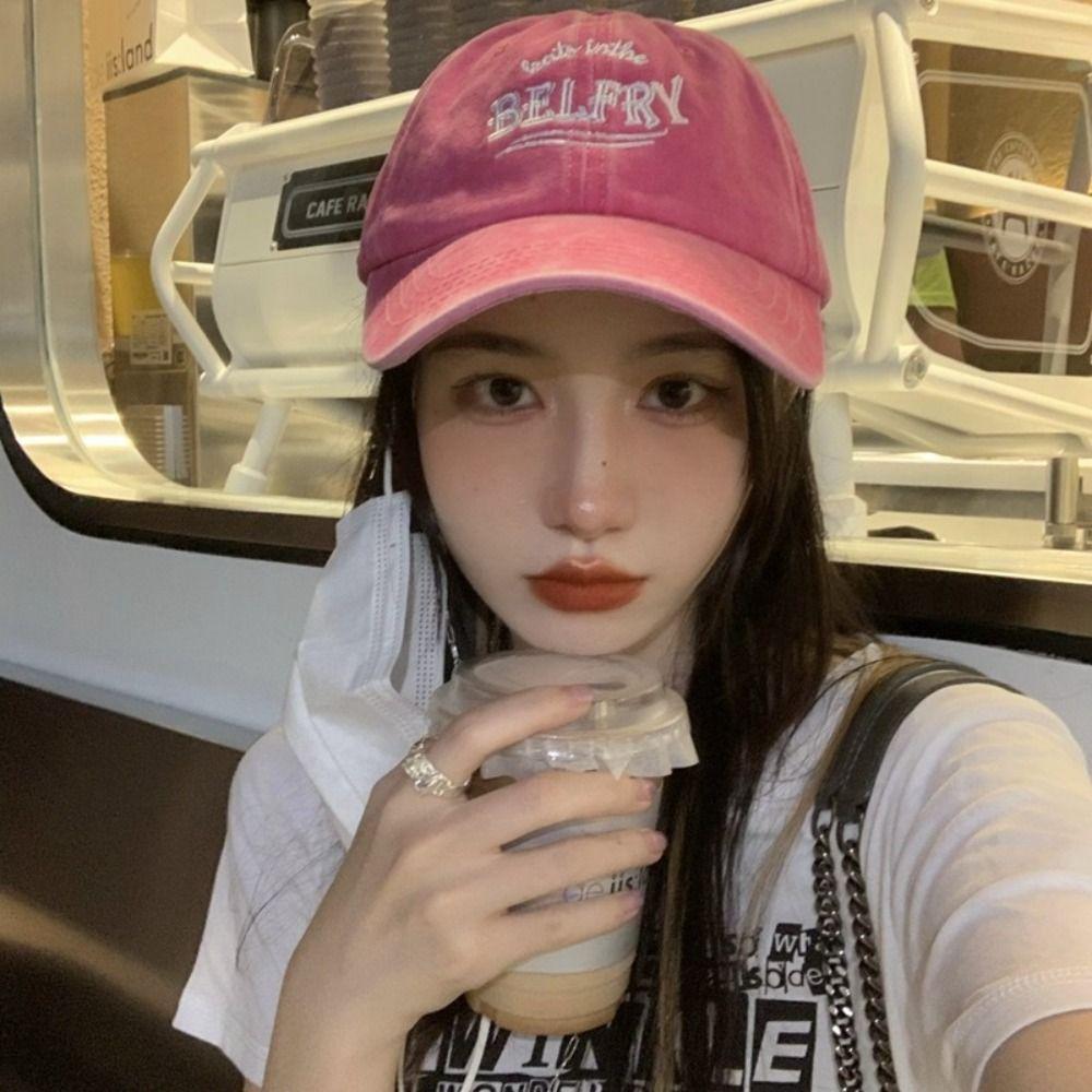 Sports Sun Protection Baseball Cap Embroidered Letters Adjustable Casual Hat Summer All-match Sun Hat for Women Men