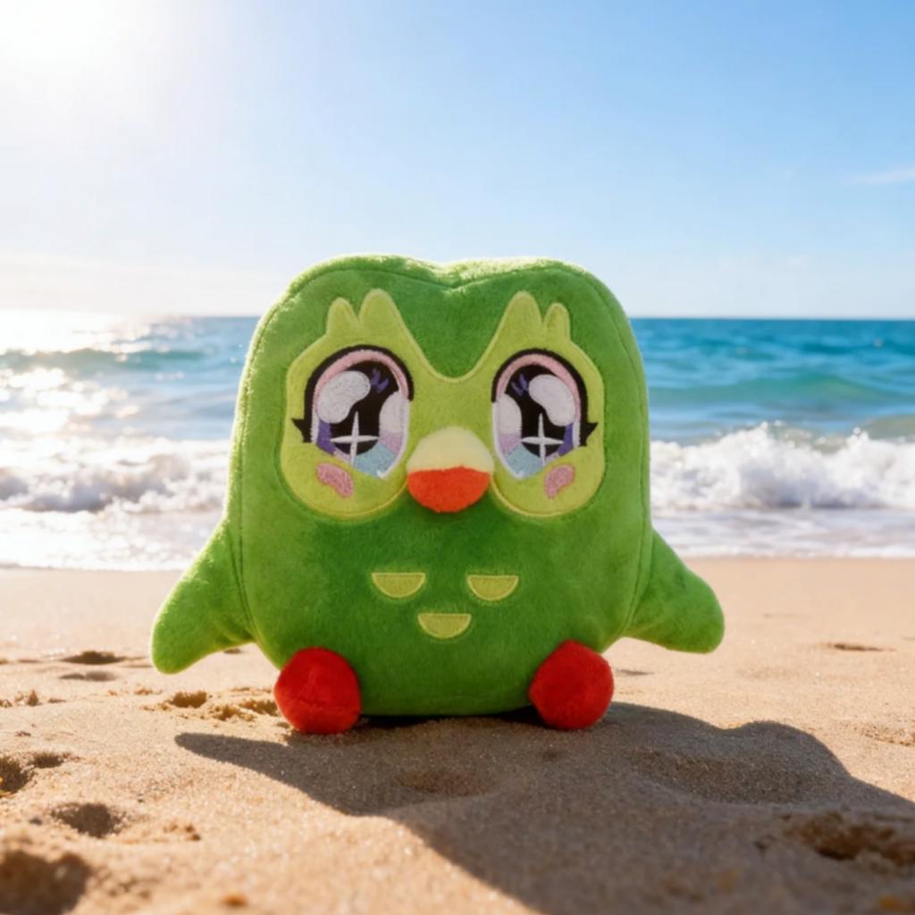 Cartoon Duolingo Green Owl Plush Toy Plushie of Duo The Owl Cartoon Anime Owl Doll Soft Stuffed Kids Fans Lovers Birthday  Gifts