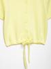 Spring 2026 Yellow Short Sleeve Knitwear with Bow Decoration for Women - European & American Style