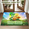 Crystal Velvet Square Rug Custom NamePlants vs. Zombie Pattern Non Slip Home Floor Decor Rug
