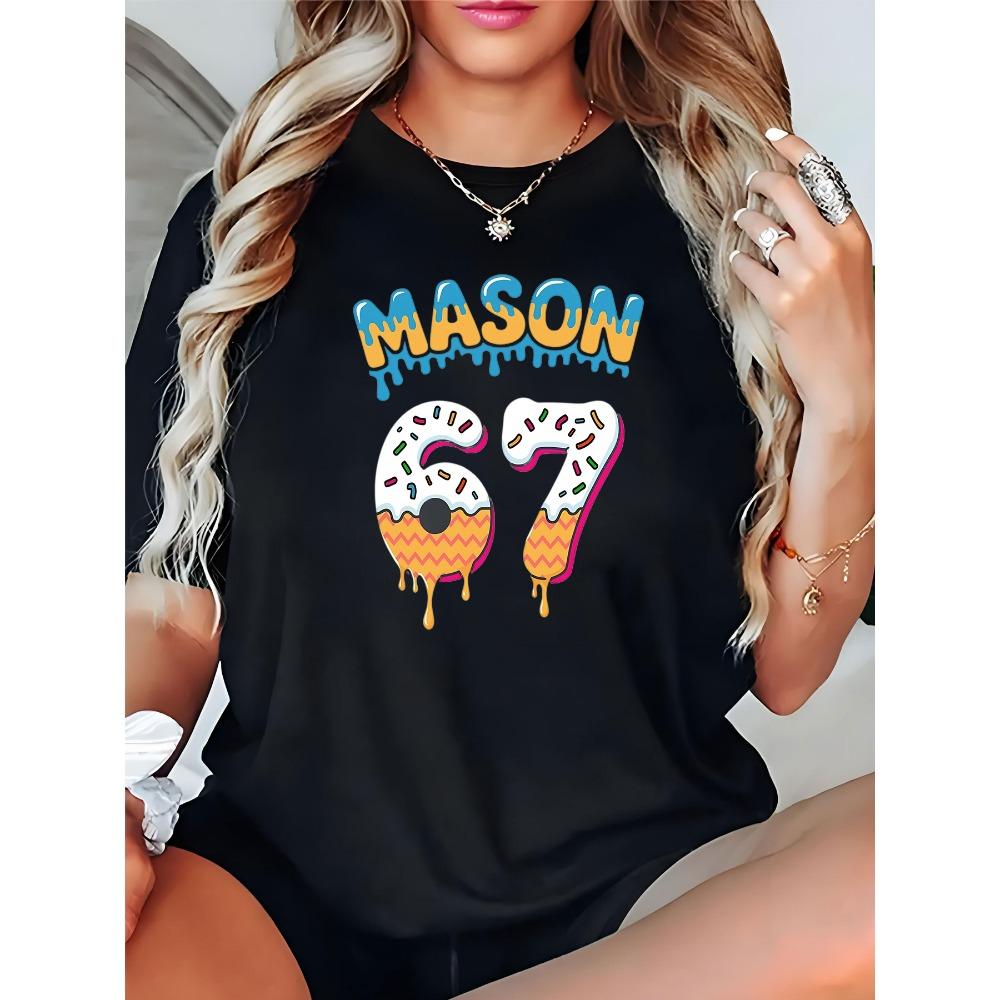 Sommer Mode 6 7 Print T-Shirt Herren Kurzarm Harajuku High Street Mode T-Shirt Mann Damen Sommer Oberteile